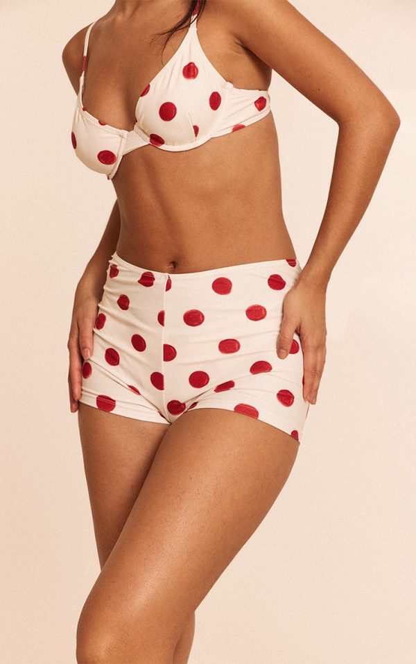 Red Polka Dot Mini Beach Shorts