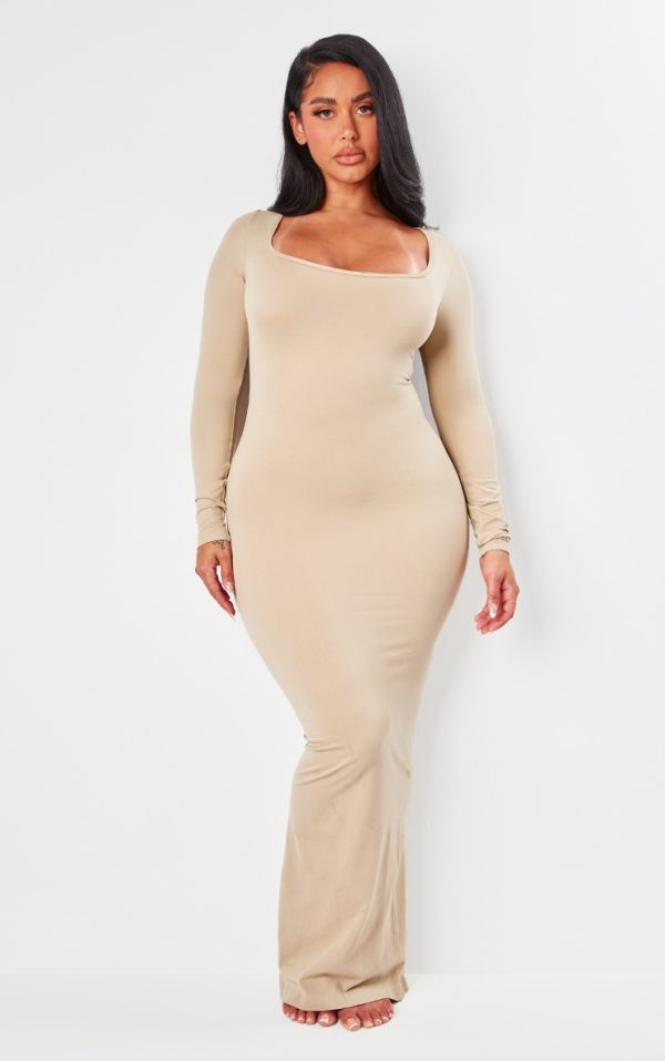 Shape Stone Stretch Seamless Long Sleeve Maxi Dress