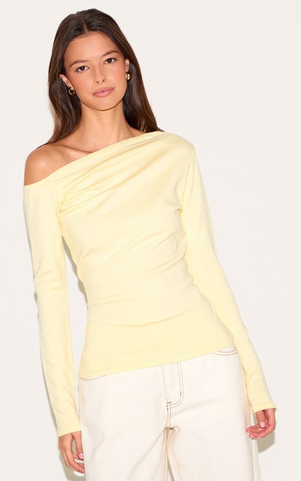 Lemon Asymmetric Knitted Top