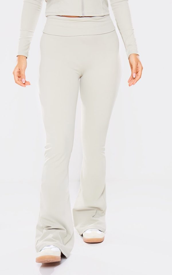 Petite Pale Khaki Snatched Sculpt Foldover Pants