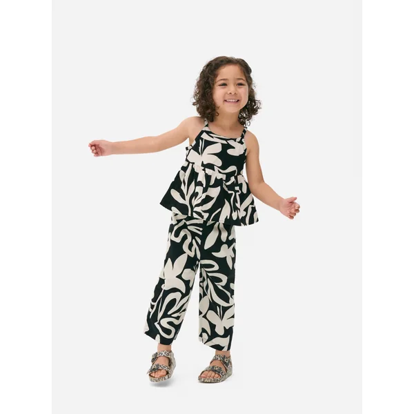 Cami and Pants Set - Black/Nude