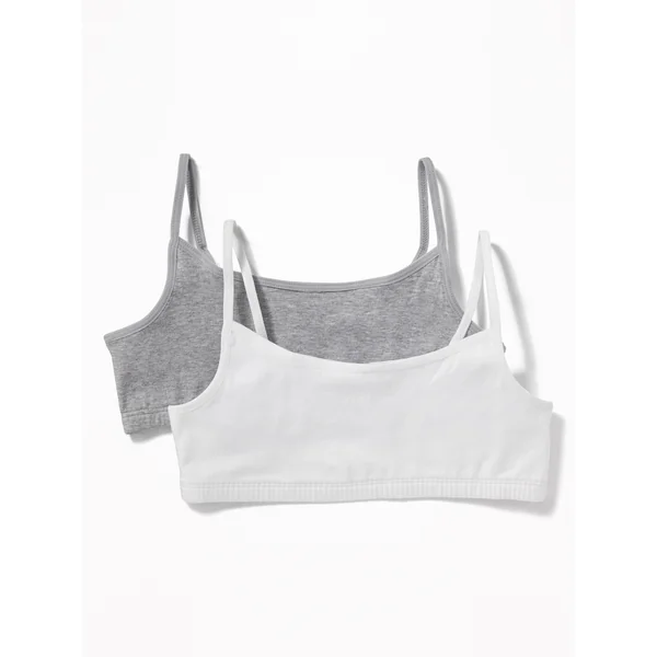 Cami Bra 2-Pack for Girls - Gray Combo
