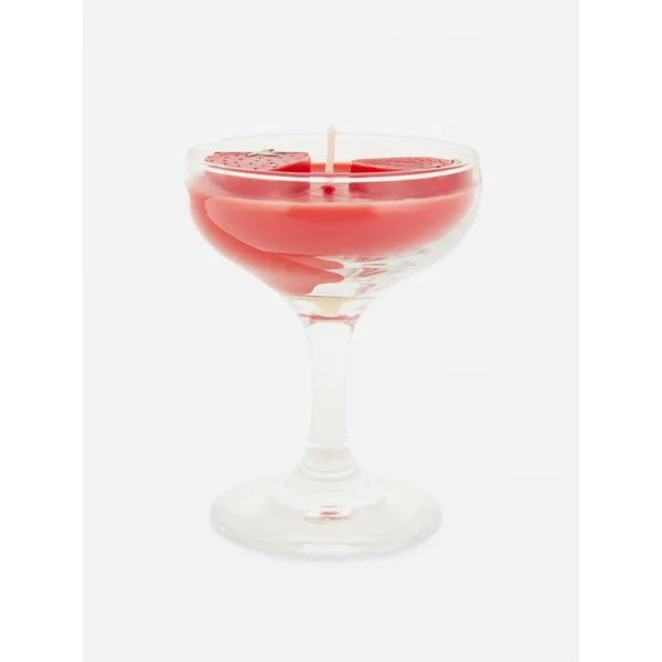 Candle in a Cocktail Glass - Red