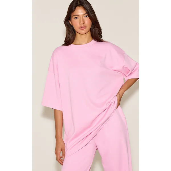 Candy Pink Jersey Oversized T-shirt