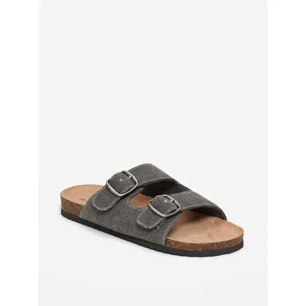 Canvas Double-Strap Sandals for Boys - Grey Blue