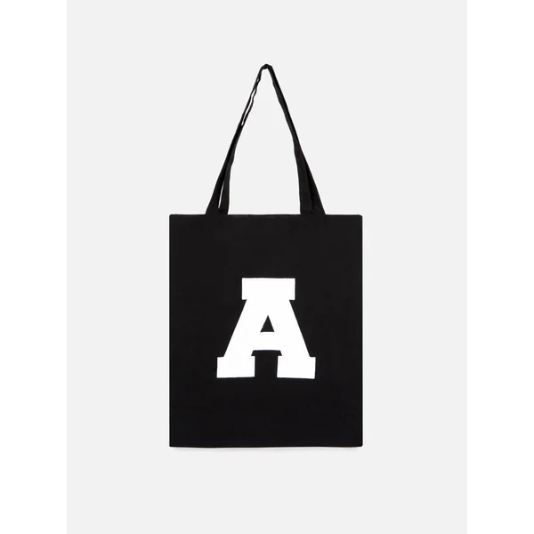 Canvas Initial Shopper - Black