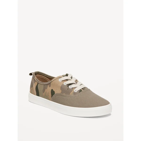 Canvas Lace-Up Sneakers for Boys - Camo