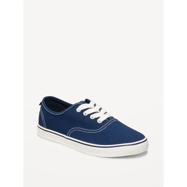 Canvas Lace-Up Sneakers for Boys - OBSCURE NIGHT