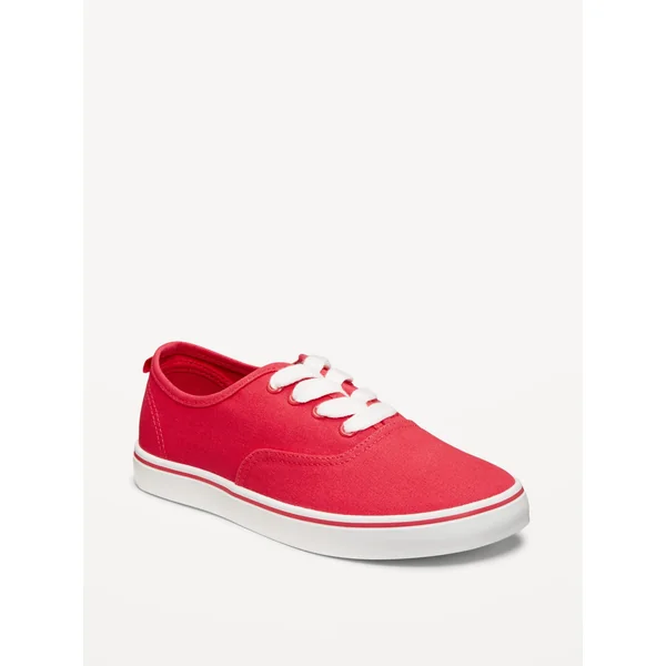 Canvas Lace-Up Sneakers for Girls - BRIGHT CERISE