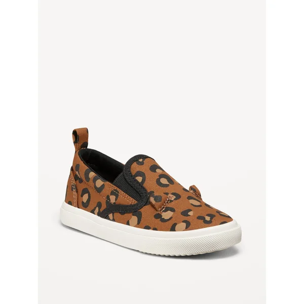 Canvas Slip-On Sneakers for Toddler Girls - Leopard