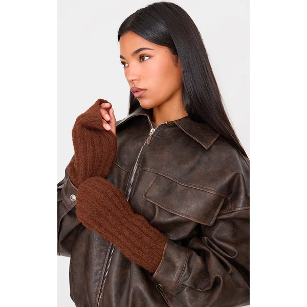 Cappuccino Blanket Rib Arm Warmers