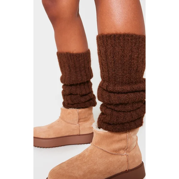 Cappuccino Blanket Rib Leg Warmers