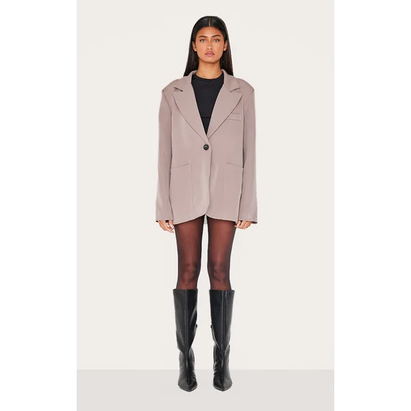 Cappuccino Minimal Single Breasted Blazer