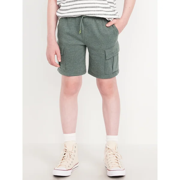 Cargo Fleece Shorts for Boys - Terrestrial Green