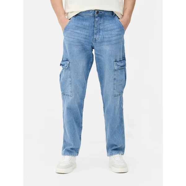 Cargo Jeans - Mid Blue