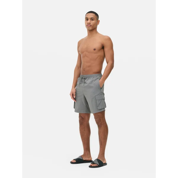 Cargo Swim Shorts - Gray