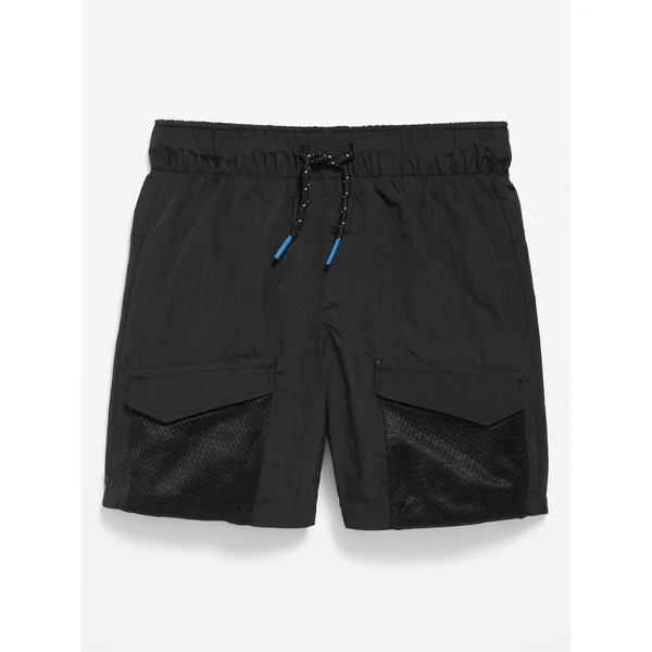 Cargo Swim Trunks for Toddler Boys - Black Jack