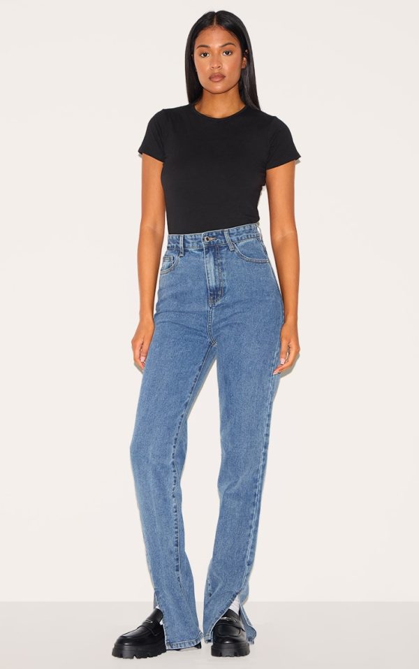 Tall Vintage Wash High Waist Split Hem Jeans