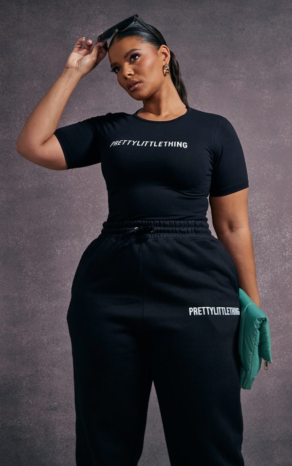 PRETTYLITTLETHING Plus Black Cap Sleeve Bodysuit