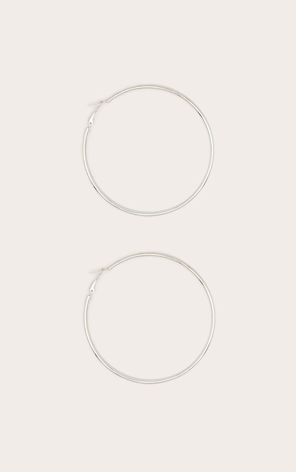 Silver 80mm Large Hoop Earrings