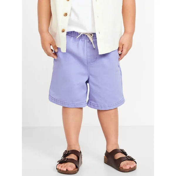 Chambray Shorts for Toddler Boys - Lupine Lilac