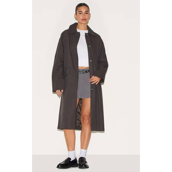 Charcoal Classic Button Through Mac