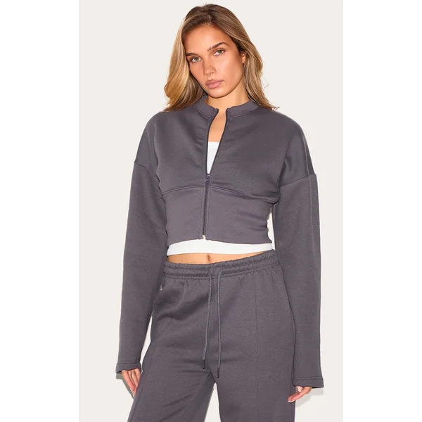 Charcoal Extreme Cinched Waist Sweatshirt