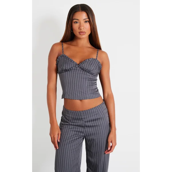Charcoal Pinstripe Cami Top