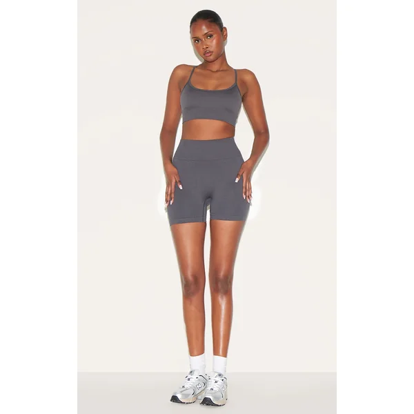 Charcoal Seamless Booty Shorts