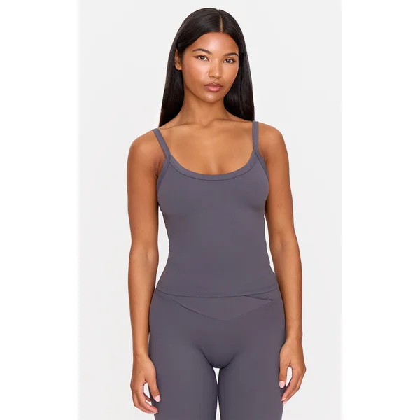 Charcoal Ultimate Sculpt Strappy Gym Vest