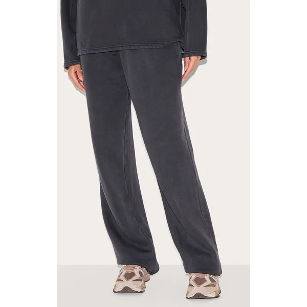 Charcoal Washed Wide Leg Sweatpants