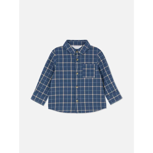 Check Button-Up Shirt - Navy