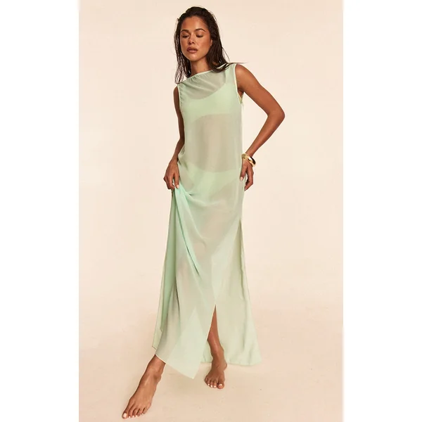 Chiffon Sleeveless Maxi Beach Dress