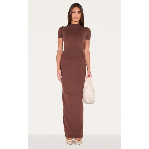 Chocolate Basic Knit Maxi Skirt