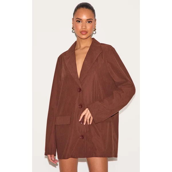Chocolate Cord Oversized Blazer Dress