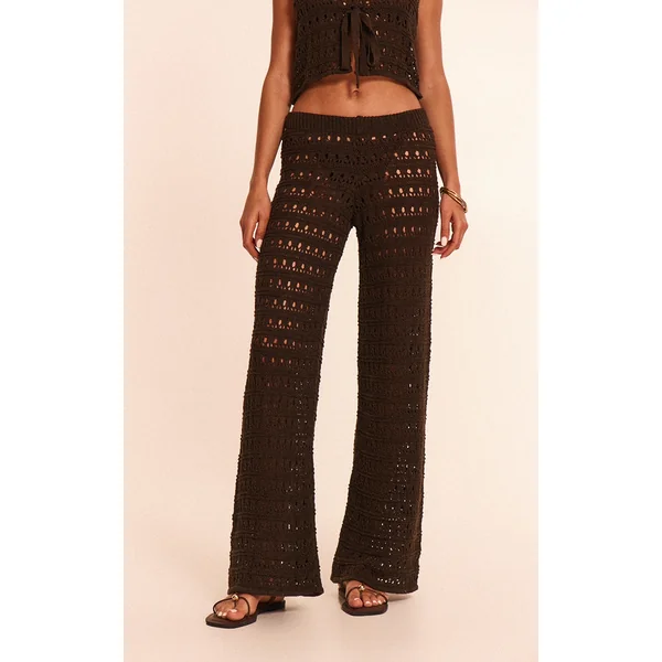 Chocolate Crochet Wide Leg Beach Pants