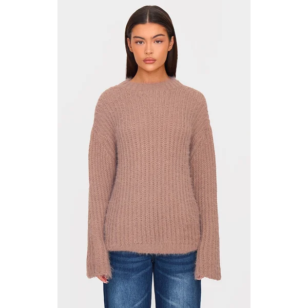Chocolate Eyelash Knit Super Oversized Sweater
