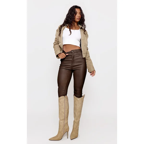 Chocolate Hourglass Coated Skinny Jeans