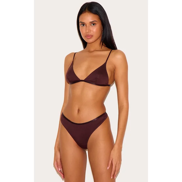 Chocolate Jersey Triangle Basic Lingerie Set