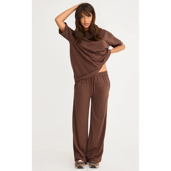 Chocolate Low Rise Wide Leg Pants