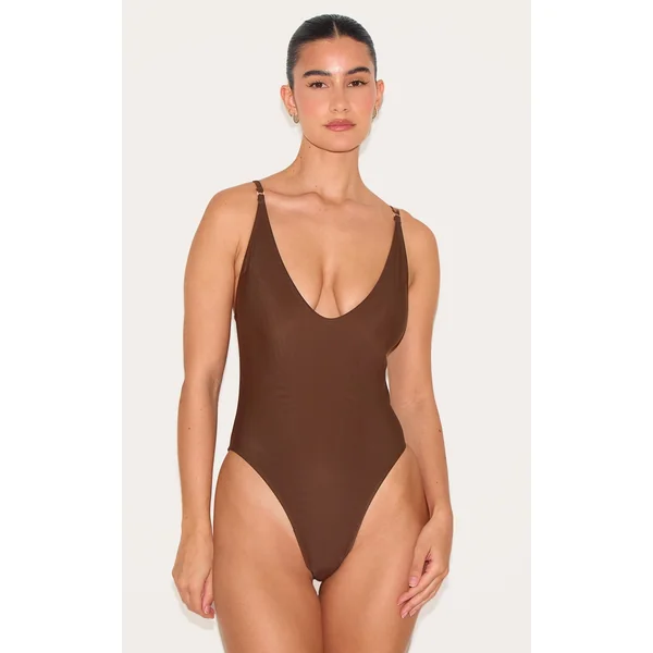 Chocolate Low Scoop Basic Swimsuit