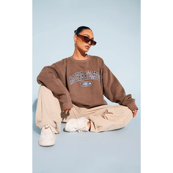 Chocolate Mayfair Athletics Oversized Sweatshirt