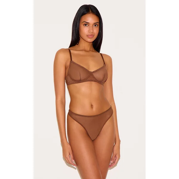 Chocolate Mesh Thong