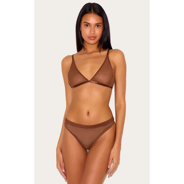 Chocolate Mesh Triangle Bra