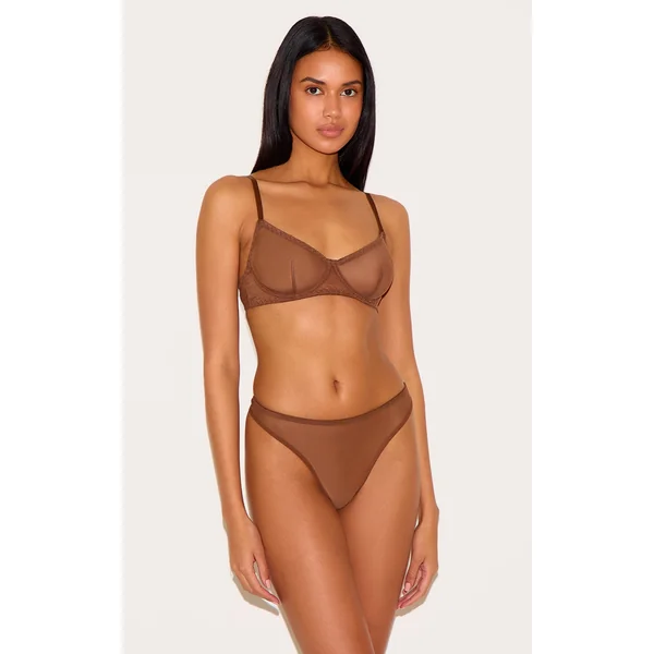 Chocolate Mesh Underwired Bra