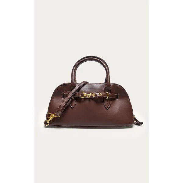 Chocolate Mini PU Bowling Handbag