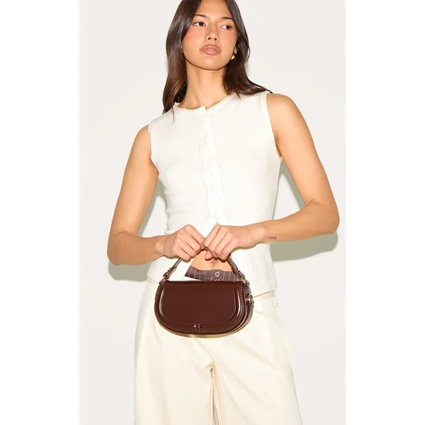 Chocolate Mini Round Cross Body Bag