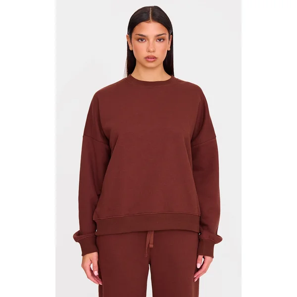 Chocolate Oversized Long Sleeve Sweatshirt