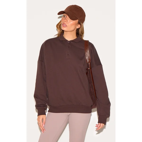 Chocolate Premium Sweat Oversized Polo