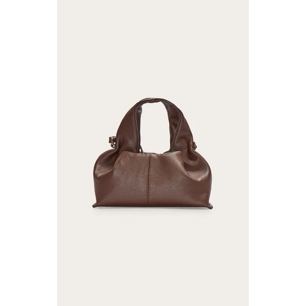 Chocolate Slouchy Mini Pu Handbag
